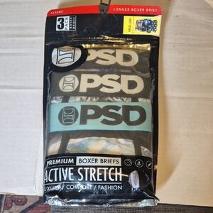 PSD Men's Boxer Briefs 3-Pack - Black, Gray, Teal